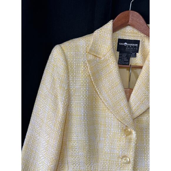 Pastel Yellow Skirt Suit 12 Tweed Plaid Spring Corpcore Soft Girl Coquette - Picture 2 of 16